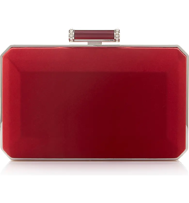 Judith Leiber Couture Soho Satin Frame Clutch_SILVER RED