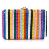 Judith Leiber Couture Candy Stripe Crystal Frame Clutch_CHAMPAGNE MULTI
