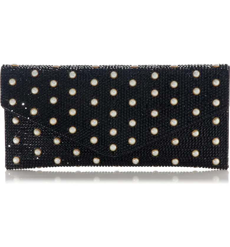 JUDITH LEIBER COUTURE Beaded Envelope Clutch_CHAMPAGNE JET MIX