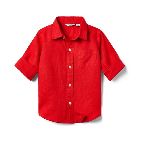 쟈니앤잭 Janie and Jack Linen Roll Up Shirt (Toddler/Little Kids/Big Kids)