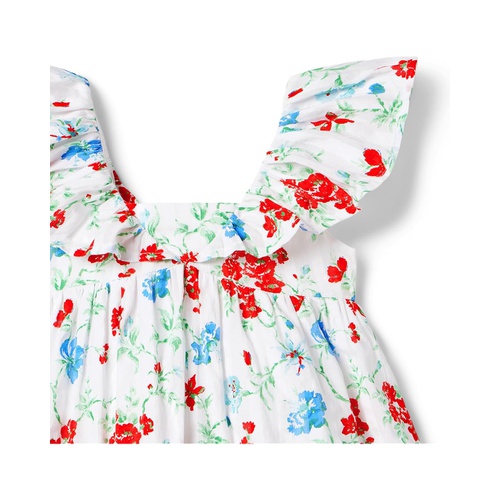 쟈니앤잭 Janie and Jack Flutter Sleeve Floral Dress (Toddler/Little Kids/Big Kids)