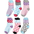 Jefferies Socks Dots and Stripes Crew 6-Pack (Toddler/Little Kid/Big Kid)