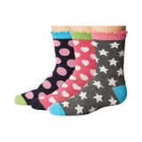 Jefferies Socks Dots/Hearts/Stars Crew Socks 3-Pair Pack (Toddler/Little Kid/Big Kid)
