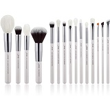 Jessup Makeup Brush Set Eye Brush Blush Concealer Blending Foundation Highlight Cosmetics Beauty Tools Kits White/Silver T242