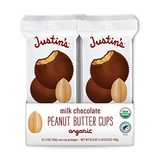 Justins Nut Butter Justins Organic Milk Chocolate Peanut Butter Cups, Rainforest Alliance Certified Cocoa, Gluten-free, Responsibly Sourced, 12 Packs of 2-Cups each