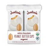 Justins Nut Butter Justins Organic White Chocolate Peanut Butter Cups, Rainforest Alliance Certified Cocoa, Gluten-free, Responsibly Sourced, 12 Packs of 2-Cups each