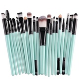 KOLIGHT 20 Pcs Pro Makeup Set Powder Foundation Eyeshadow Eyeliner Lip Cosmetic Brushes (Black+Green)