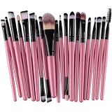 KOLIGHT Set of 20pcs Cosmetic Makeup Brushes Set Powder Foundation Eyeliner Eyeshadow Lip Brush for Beautiful Female (Pink+Black)