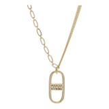 Karl Lagerfeld Paris Half & Half Chain Pendant Necklace