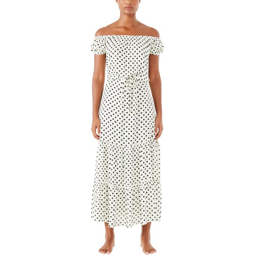 케이트스페이드 Kate Spade New York Lia Logo Dot Off-the-Shoulder Maxi Dress