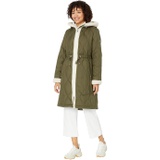 Kate Spade New York Hooded Zip Front Down with Sherpa Detail