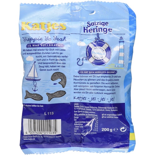  Katjes Salzige Heringe Salty Hering / Fish 200g