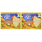Kelloggs Pop-Tarts (2 PACK)-LIMITED EDITION 24 Pumpkin Pie Toaster Pastries, 2 BOXES (Each Box Contains 12 Pastries) - Each Box is 21.1 oz)