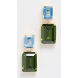 Kenneth Jay Lane Double Emerald Drop Earrings