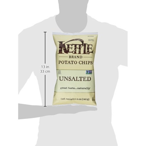  Kettle Brand Potato Chips, Unsalted, 5 Ounce Bags (Pack of 15)