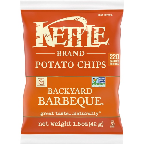  Kettle Brand Potato Chips, Backyard Barbeque, Single-Serve 1.5 Ounce Bags (Pack of 24)
