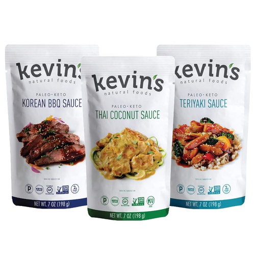  Kevins Natural Foods Keto and Paleo Simmer Sauce Variety Pack - Stir-Fry Sauce, Gluten Free, No Preservatives, Non-GMO - 3 Pack (Tikka/ Thai Coconut/ Lemongrass Basil)