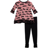 Kickee Pants Kids Long Sleeve Babydoll Outfit Set (Toddleru002FLittle Kidsu002FBig Kids)