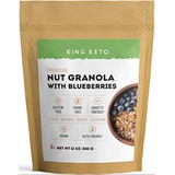 Blueberry Granola Healthy Breakfast Cereal - King Keto. Perfect for Low Carb Cereals, Food, Snacks, Yogurt. 2g Net Carbs. Almonds, Coconut, Pecan (12 oz)