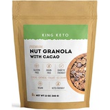 Keto Cacao Granola Healthy Breakfast Cereal - King Keto. Perfect for Low Carb Cereals, Food, Snacks, Yogurt. 2g Net Carbs. Almonds, Coconut, Pecan (12 oz)