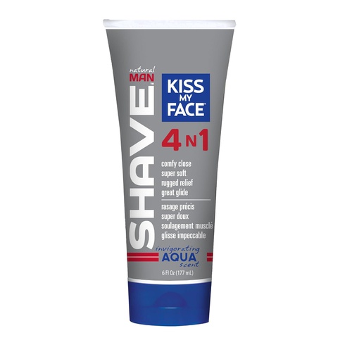  Kiss My Face Natural Man Aqua 4 in 1 Moisture Shave Cream, 6 Fluid Ounce