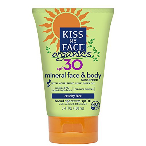 Kiss My Face Body & Face Mineral SPF 30 Natural Organic Sunscreen, 3.4 Ounce