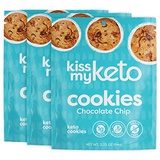 Kiss My Keto Cookies - Chocolate Chip Low Carb Cookies (2g Net), No Added Sugar | Keto Cookies and Snacks - Low Calorie, High Protein, Low Carb Snacks Infused with MCT Oils (3 Pack
