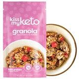 Kiss My Keto Granola Low Carb Cereal  Strawberry & Vanilla Keto Cereal [9.5oz], 3g Net Carb | No Added Sugar, Soy & Gluten Free | Zero Grain & Non-GMO  Clean & Healthy Keto Break
