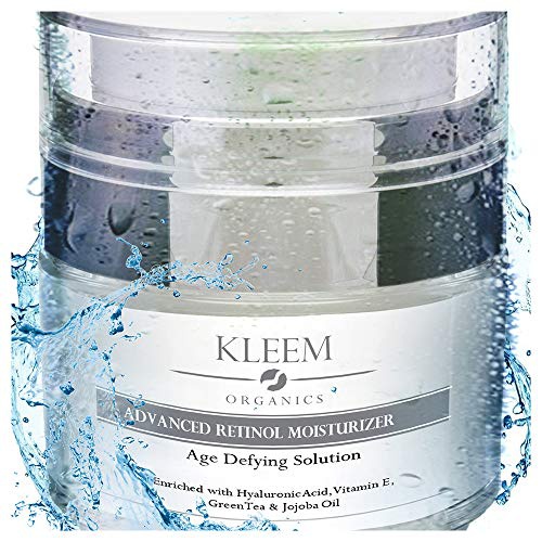  Kleem Organics Anti Aging Retinol Moisturizer Cream: for Face, Neck & Decollete with 2.5% Retinol and Hyaluronic Acid. Best Day and Night Anti Wrinkle Cream for Men and Women - Results in 5 Weeks