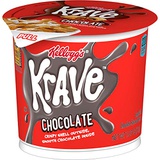 Kellogg’s Krave Breakfast Cereal in a Cup, Chocolate, Good Source of Fiber, Bulk Size, 12 Count (Pack of 2, 11.2 oz Trays)