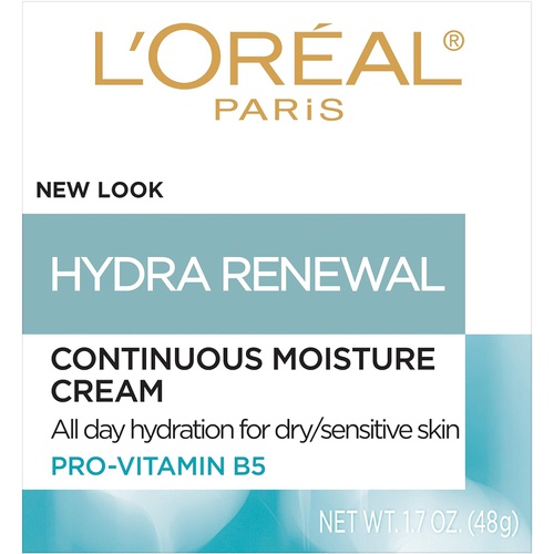  Face Moisturizer, LOreal Paris Skin Care Hydra-Renewal Moisturizer For Face with Pro-Vitamin B5 for Dry/Sensitive Skin, All-Day Hydration, 1.7 Oz
