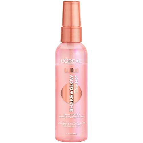 LOreal Paris Makeup LUMI Shake and Glow Dew Mist, Hydrating and Soothing Face Mist, Prep and Set Makeup, Energizes Skin with a Healthy Boost of Hydration, Natural Finish, 3 fl; oz.