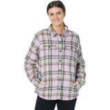 L.L.Bean Petite Fleece Lined Flannel Shirt Snap Front Plaid