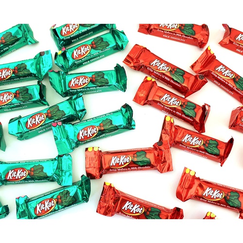  LaetaFood Kit Kat Miniatures Milk Chocolate Candy, Red Green Wrap (2 Pounds Bag)