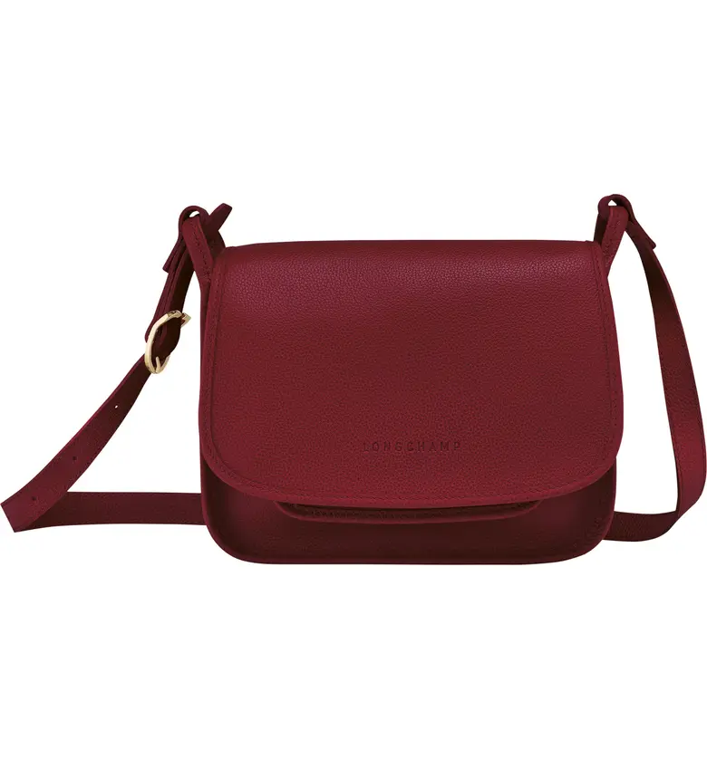 Longchamp Le Foulonne Leather Crossbody Bag_RED