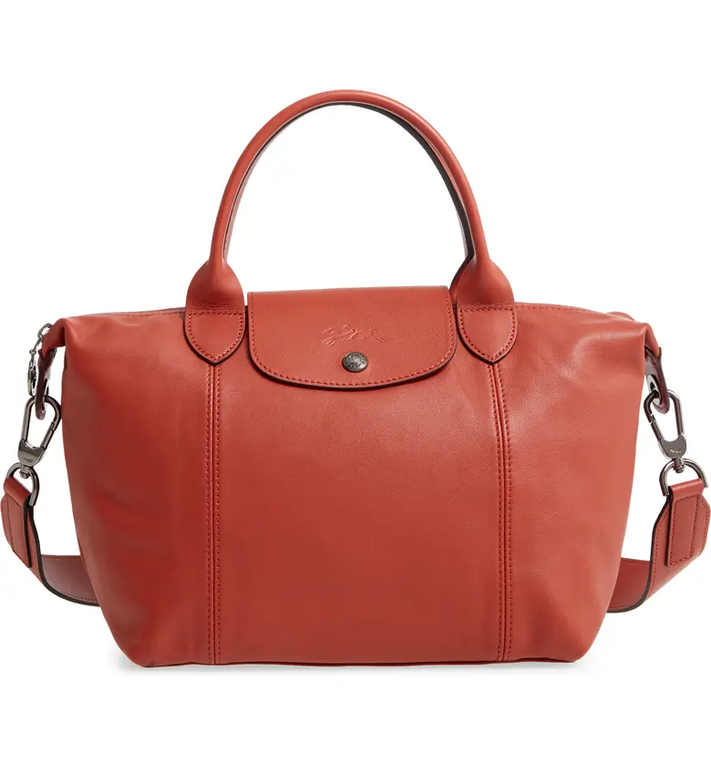 Longchamp Le Pliage Cuir Leather Shoulder Bag_SIENNA