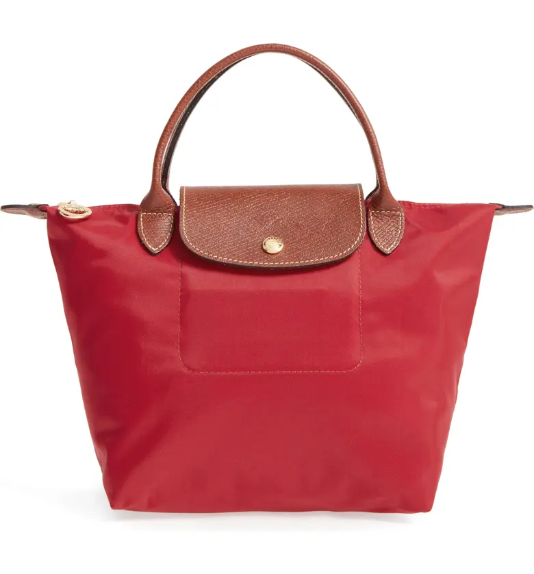 Longchamp Small Le Pliage Top Handle Tote_DEEP RED