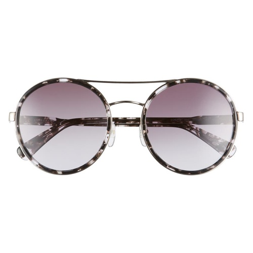  Longchamp Le Pliage 55mm Round Sunglasses_MARBLE BLACK