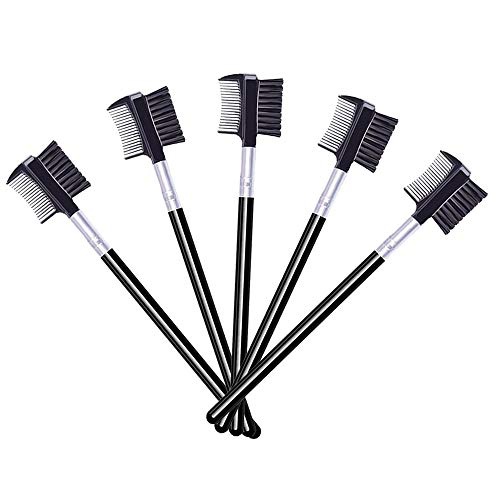  LOOKSEVEN 5 PCS Eyelash Comb and Eyebrow Brush Comb, Eyebrow Eyelash Brush Makeup Tool for Eyelashes extension
