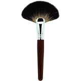 LOVCHU Racoon Animal Hair Professional Fan Makeup Brush -with mahogany handles for Powder Mineral - Perfect for Blending Face Highlighting Application Blend Coverage Buffing Cosmet