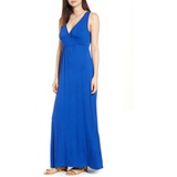 Loveappella Solid Maxi Dress_BLUE MAZARINE
