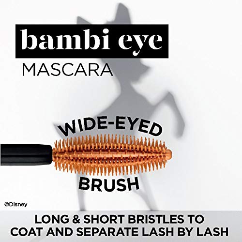  LOreal Paris Bambi Eye Washable Mascara, Doe Eyes, Lasting Volume, Length & Lift, Definition, No Clumping, No Smudging, Black Brown, 0.28 Fl. Oz, Washable Black Brown