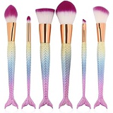 LWHao 6 Pieces Mermaid Makeup Brush Set Lovely Makeup Brush Kit for Girls Portable Beauty Cosmetic Tools Women Cosmetic Concealer Brush