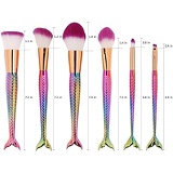 LWHao Mermaid Makeup Brush Set,6pcs Rainbow Unique Brush for Kids Lovely Makeup Brush for Girls Portable Beauty Cosmetic Tools Women Cosmetic Concealer Brush