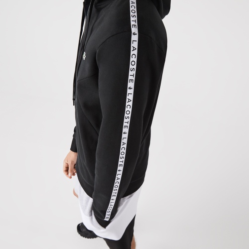 라코스테 Lacoste Menu2019s Hooded Colorblock Lettered Fleece Zip Sweatshirt