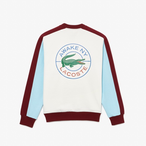 라코스테 Unisex Lacoste x AWAKE NY Badge Color-block Cotton Sweatshirt