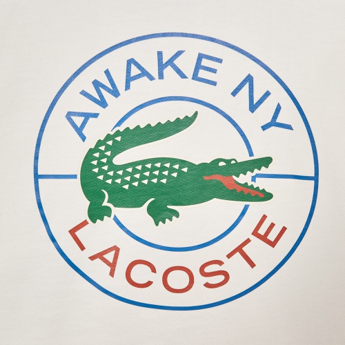 라코스테 Unisex Lacoste x AWAKE NY Badge Color-block Cotton Sweatshirt