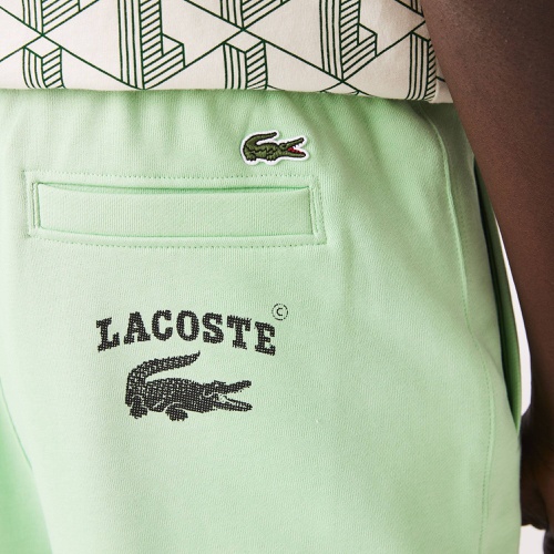 라코스테 Mens Lacoste LIVE Heritage Print Cotton Fleece Shorts
