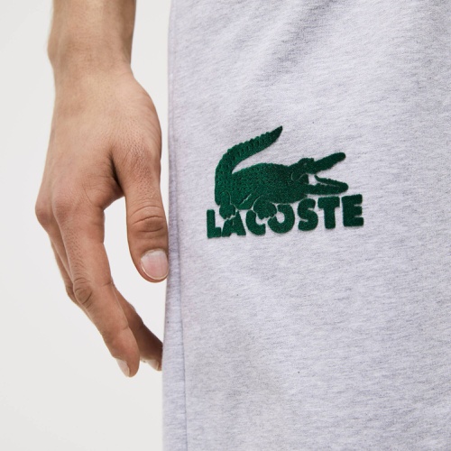 라코스테 Lacoste Mens Velour Crocodile Cotton Fleece Lounge Shorts