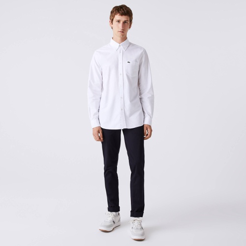라코스테 Lacoste Mens Regular Fit Oxford Cotton Shirt